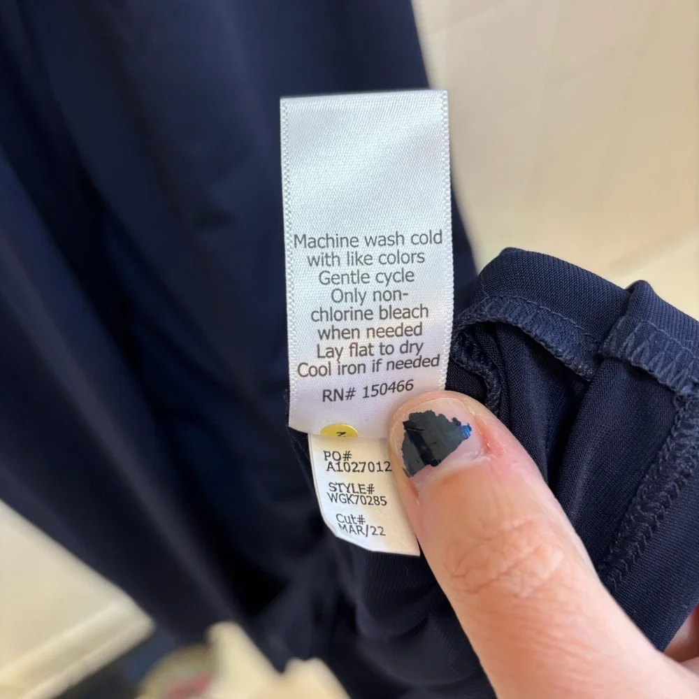 41 Hawthorn Maxi Dress Size Large Navy Faux Wrap V Neck Timeless Capsule Basic - Picture 9 of 10